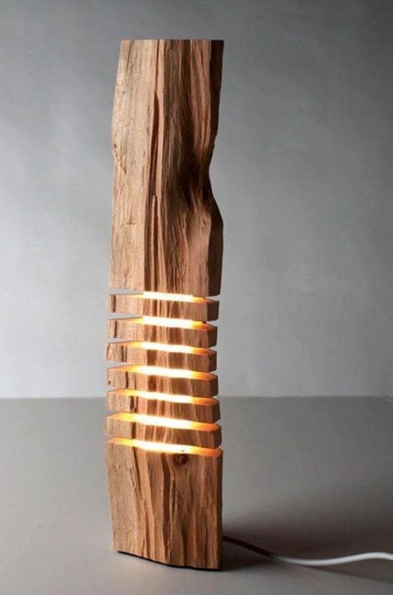 Unique Handcrafted Wooden Lamp Illuminate Your World with Natural Beauty image 10