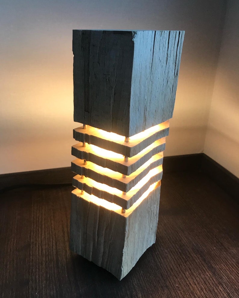 Unique Handcrafted Wooden Lamp Illuminate Your World with Natural Beauty image 5