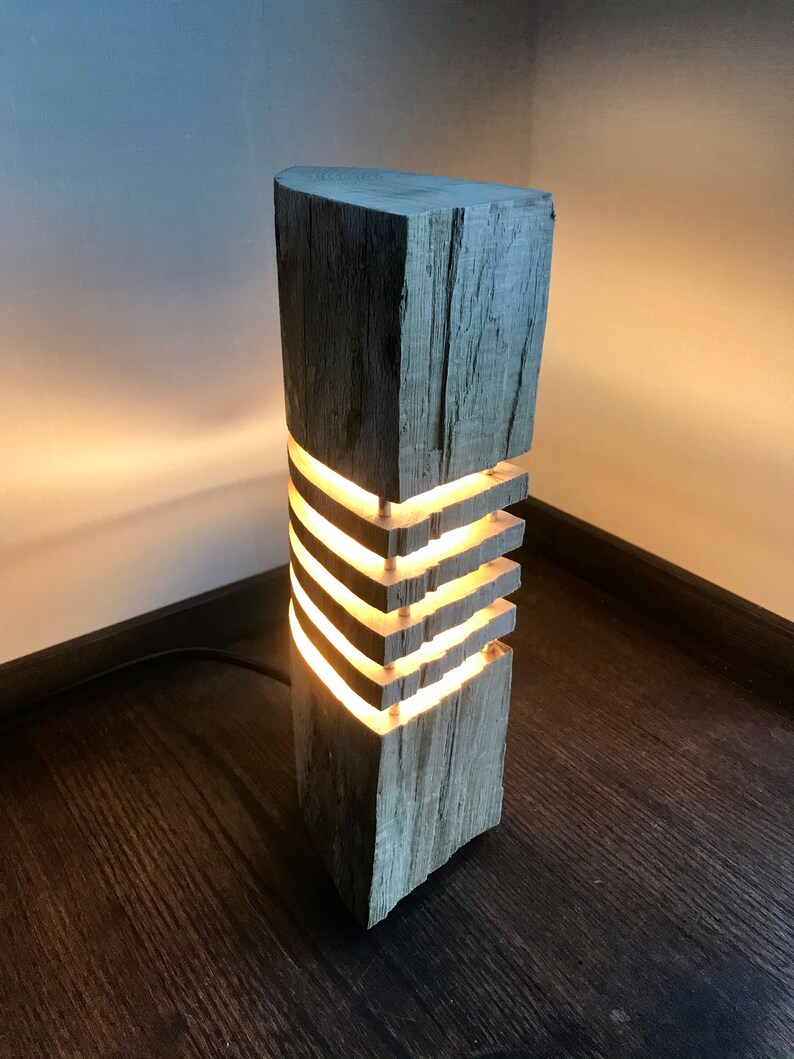 Unique Handcrafted Wooden Lamp Illuminate Your World with Natural Beauty image 8