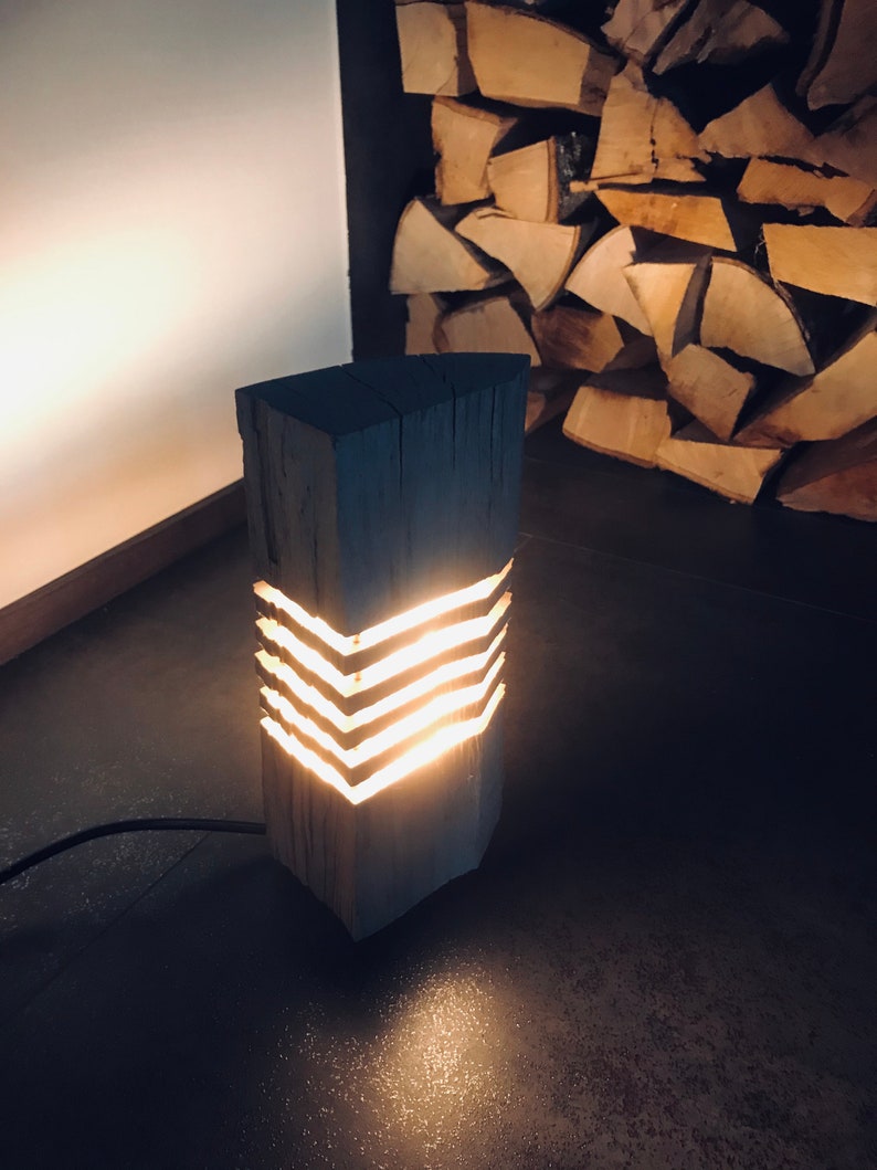 Unique Handcrafted Wooden Lamp Illuminate Your World with Natural Beauty image 9