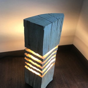 Unique Handcrafted Wooden Lamp Illuminate Your World with Natural Beauty image 4