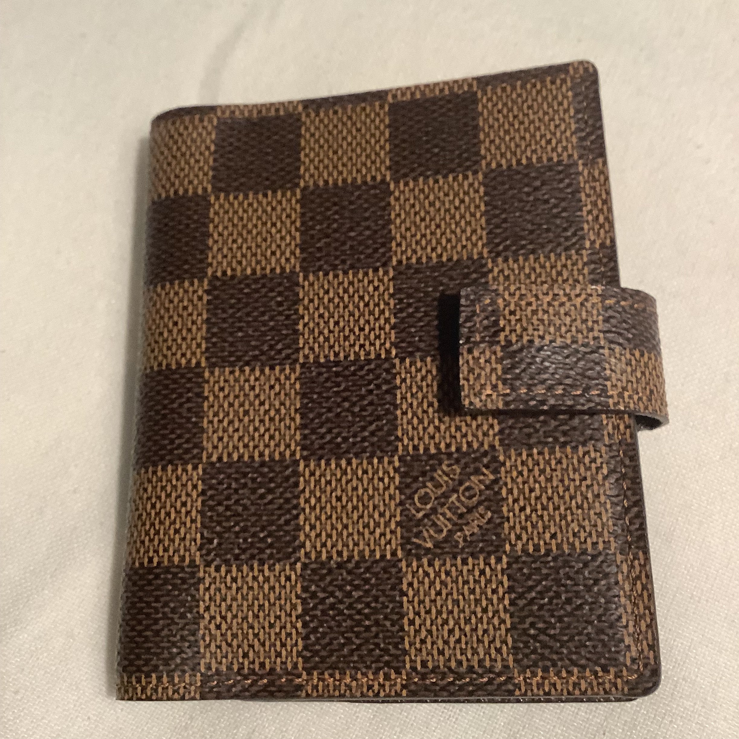 Men's Credit Card Holder Wallet Pince Damier Graphite Canvas