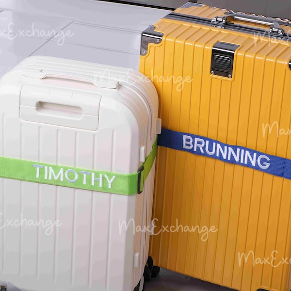 Sangle de bagage personnalisée : sécurisez votre valise et ajoutez une touche unique avec votre nom ou votre texte