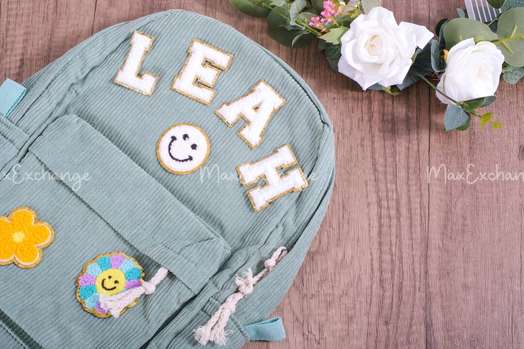 Personalized Kids Backpack Custom Patch School Bag Vibrant Letter ...