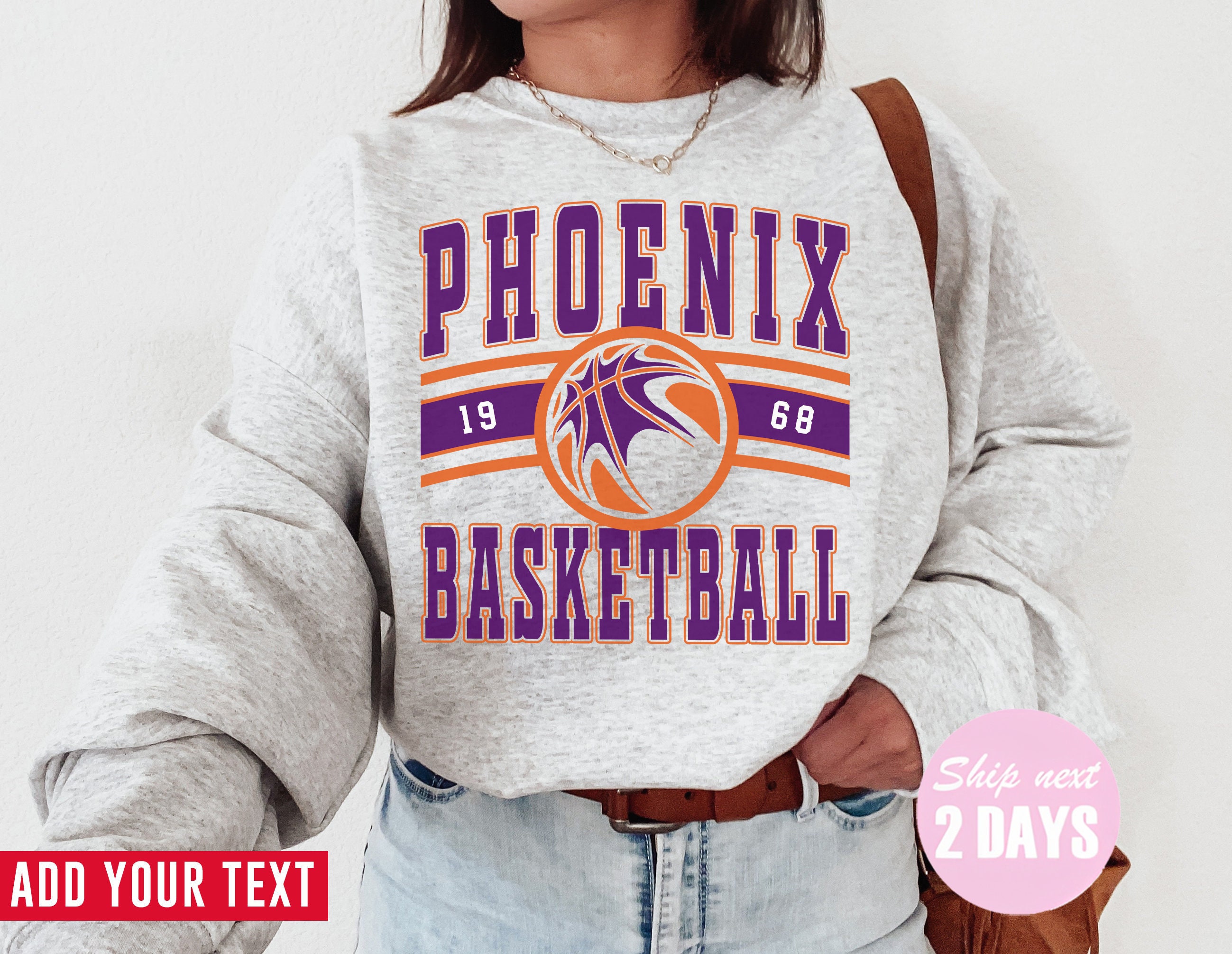 90s NBA Phoenix Suns Basketball Crewneck Trending Shirt - Ink In Action