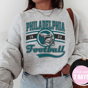 Philadelphia Eagles Womens Black Gertrude Vintage Crew Sweatshirt