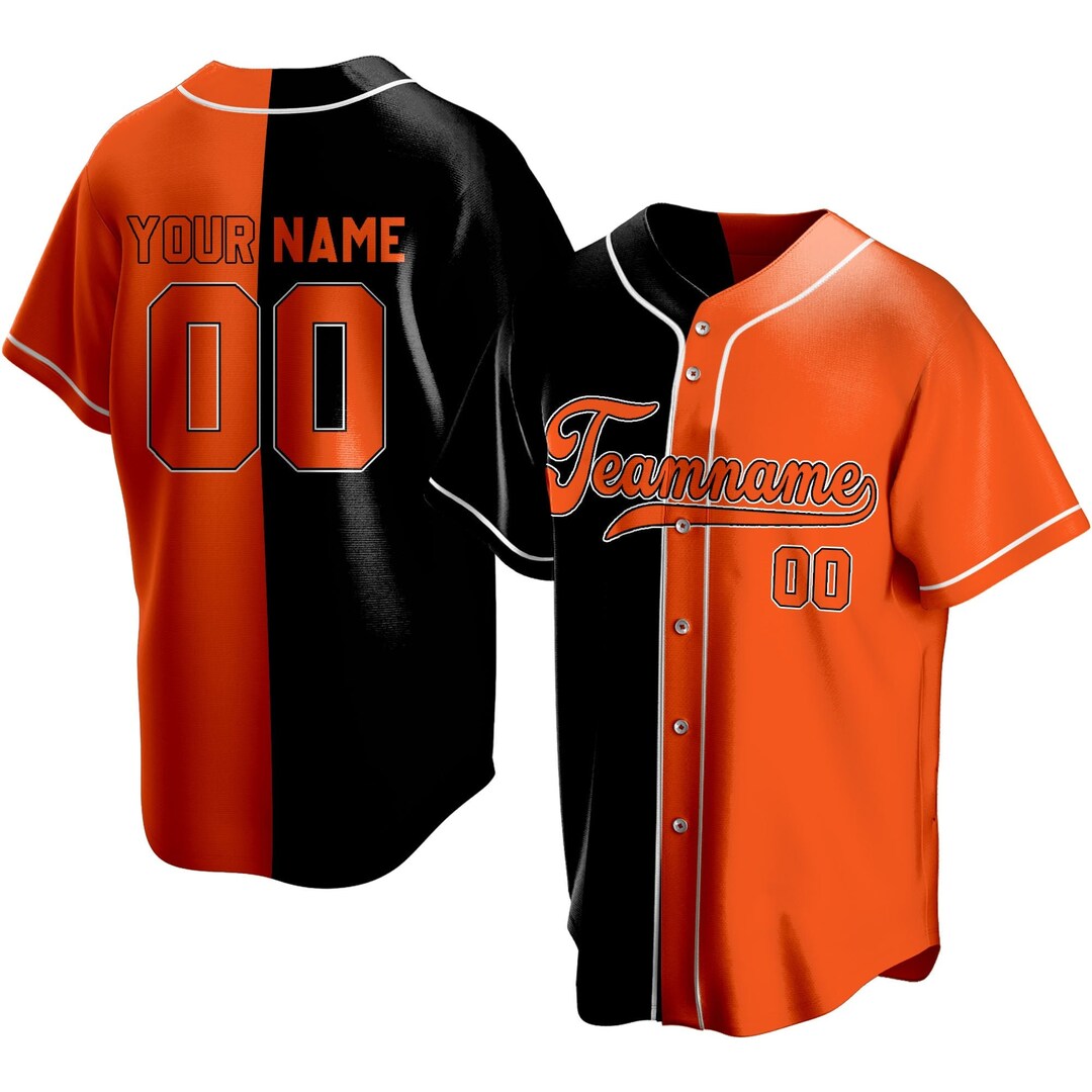 Custom Half and Half Jersey Baltimore Black Orange White Etsy