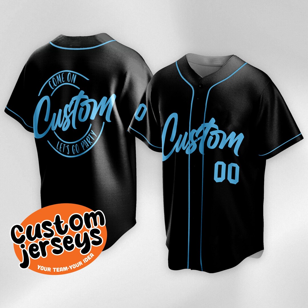 Personalized Come on Let's Go Baseball Jersey Black Light - Etsy