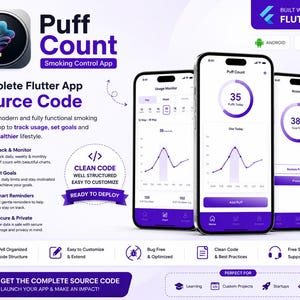 Puff Count Flutter App Source Code, Smoking Tracker for Android & iOS | Ready to Publish