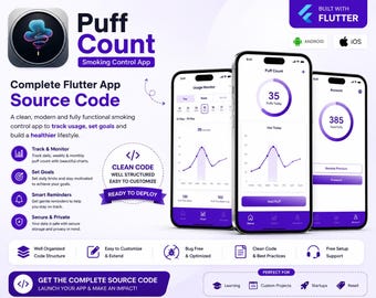 Puff Count Flutter App Source Code, Smoking Tracker for Android & iOS | Ready to Publish