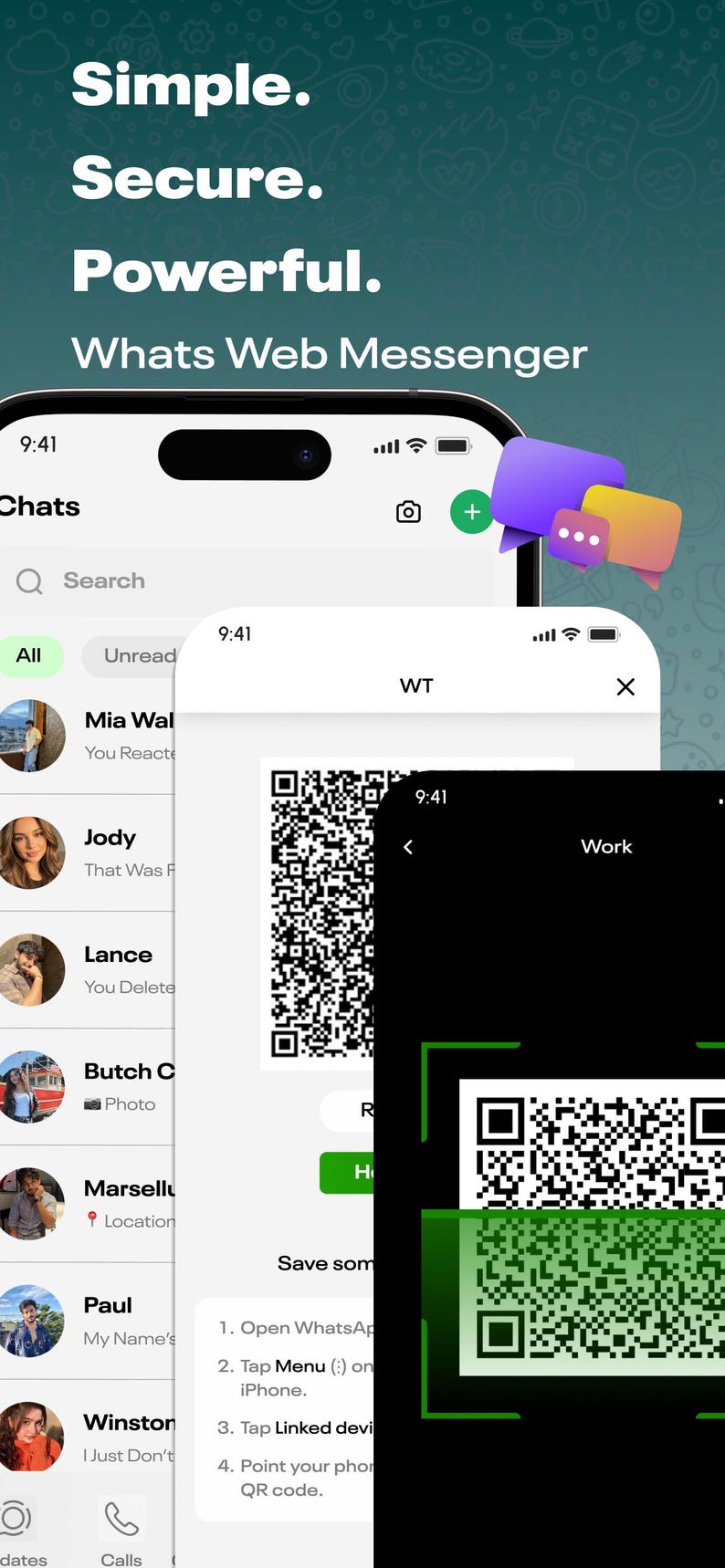 Flutter Chat App Source Code | Dual Account Messenger | iOS Android Web App | QR Chat & Backup image 2