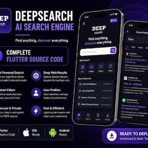 Moteur de recherche IA DeepSearch | Code source Flutter