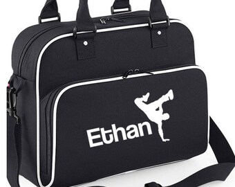 Personalised Boys' Dance Bag, Boy Dancer Kit Bag, Black Bag, Any Name