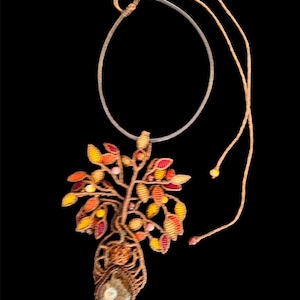 Tree of Life fossil,macrame necklace