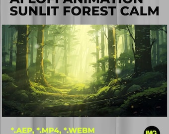 Animación AI Lofi Bosque soleado en calma / En el bosque tranquilo Video en bucle Lo-Fi / Fondo de pantalla en vivo de naturaleza pacífica / YouTube, Twitch, transmisión OBS