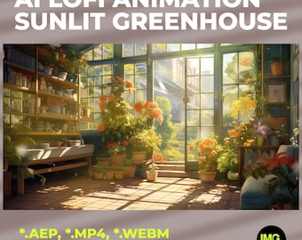 Serre éclairée par le soleil AI Lofi Animation | Vidéo en boucle Lo-Fi dans le jardin intérieur ensoleillé pour la détente | Fonds d'écran animés | YouTube, Twitch, flux OBS