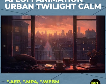 AI Lofi Animation Urban Twilight Calm | Cozy Apartment Window Rainy Sunset | Lo-Fi Loop Video | Live Wallpaper | YouTube, Twitch, OBS Stream