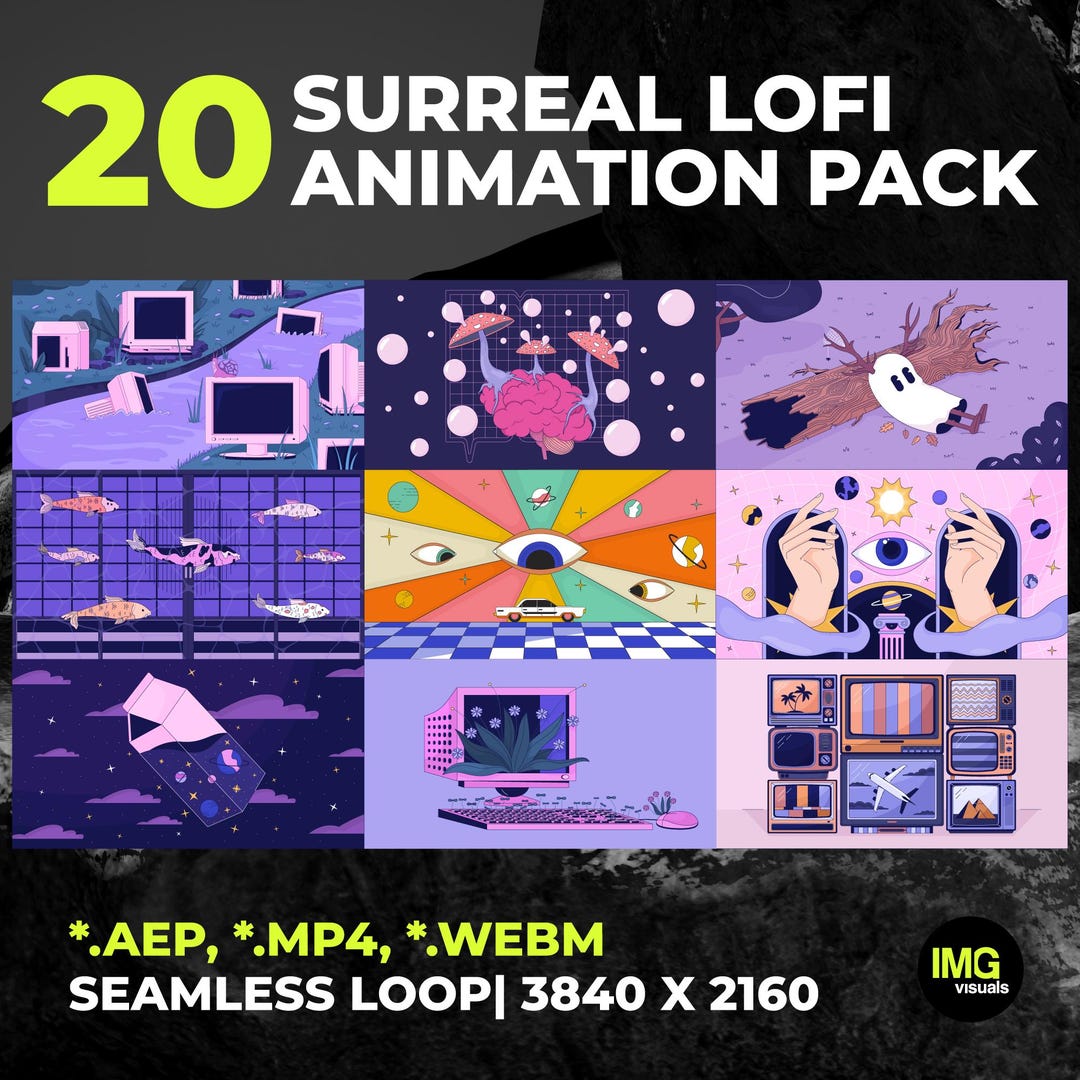 Surreal Lofi Animation Pack | 20 Animated Dreamcore Lo Fi Backgrounds ...