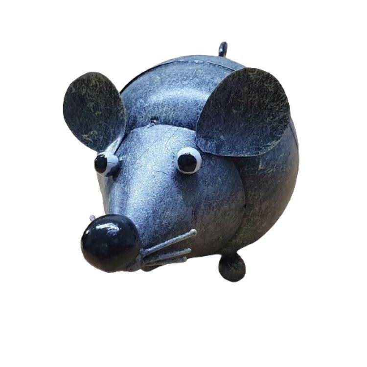 Handcrafted Grey Metal Cute Mouse for Indoors or Outdoor Use. Garden ...