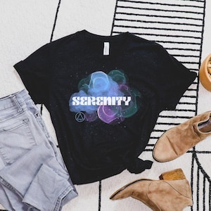 Serenity AA Watercolor Space T-shirt Unisex Jersey Short Sleeve Tee