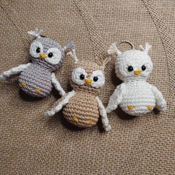 Porte clés chouette / hibou au crochet