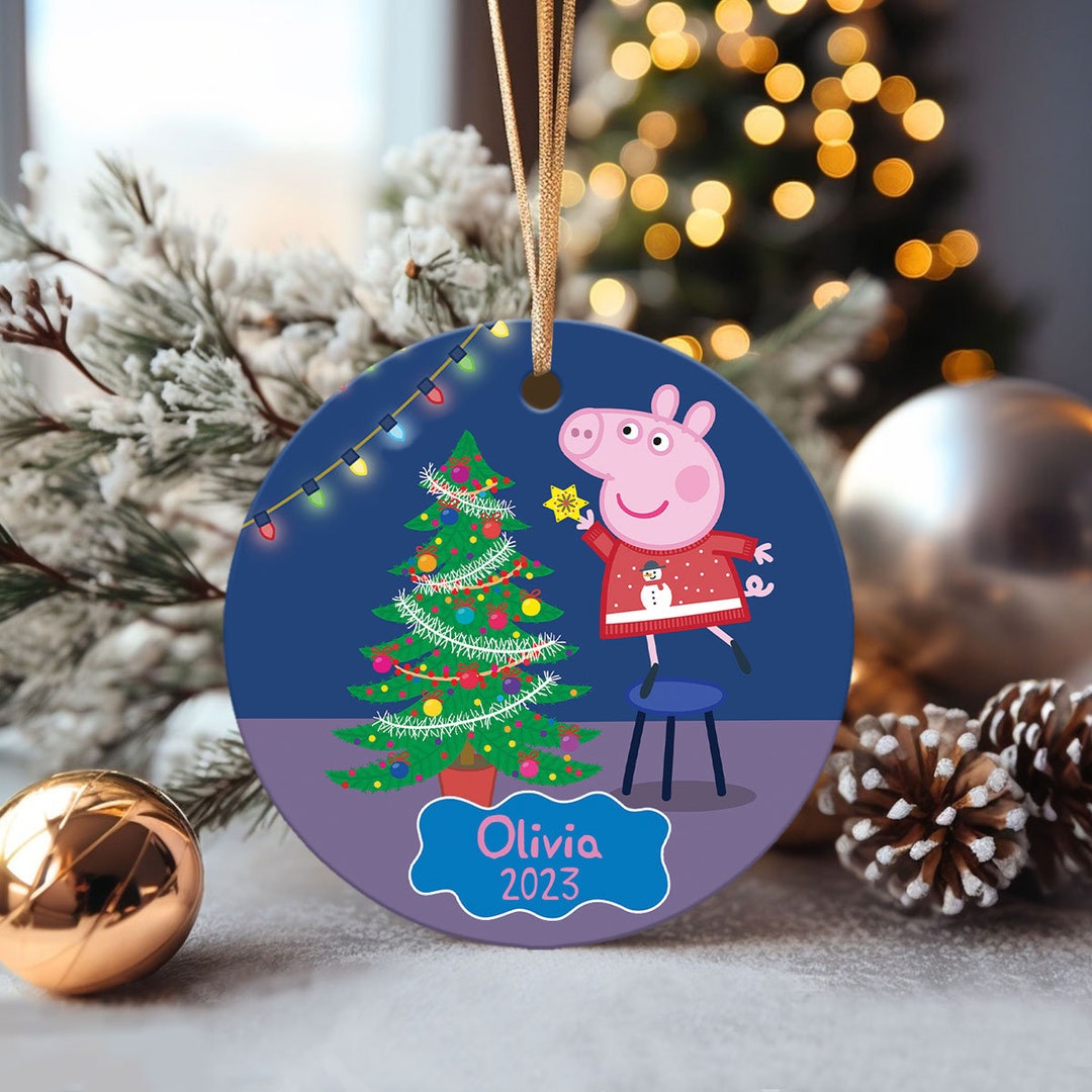 Personalized Peppa Pig Ornament Kids Ornaments Holiday Etsy