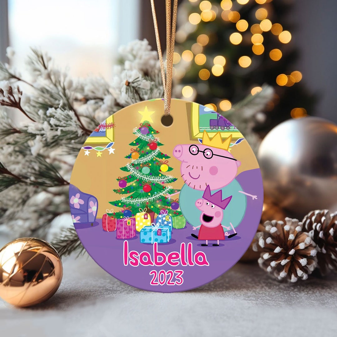Personalized Peppa Pig Ornament Peppa Kids Holiday Christmas Etsy