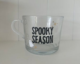 Caneca de vidro com tema Halloween