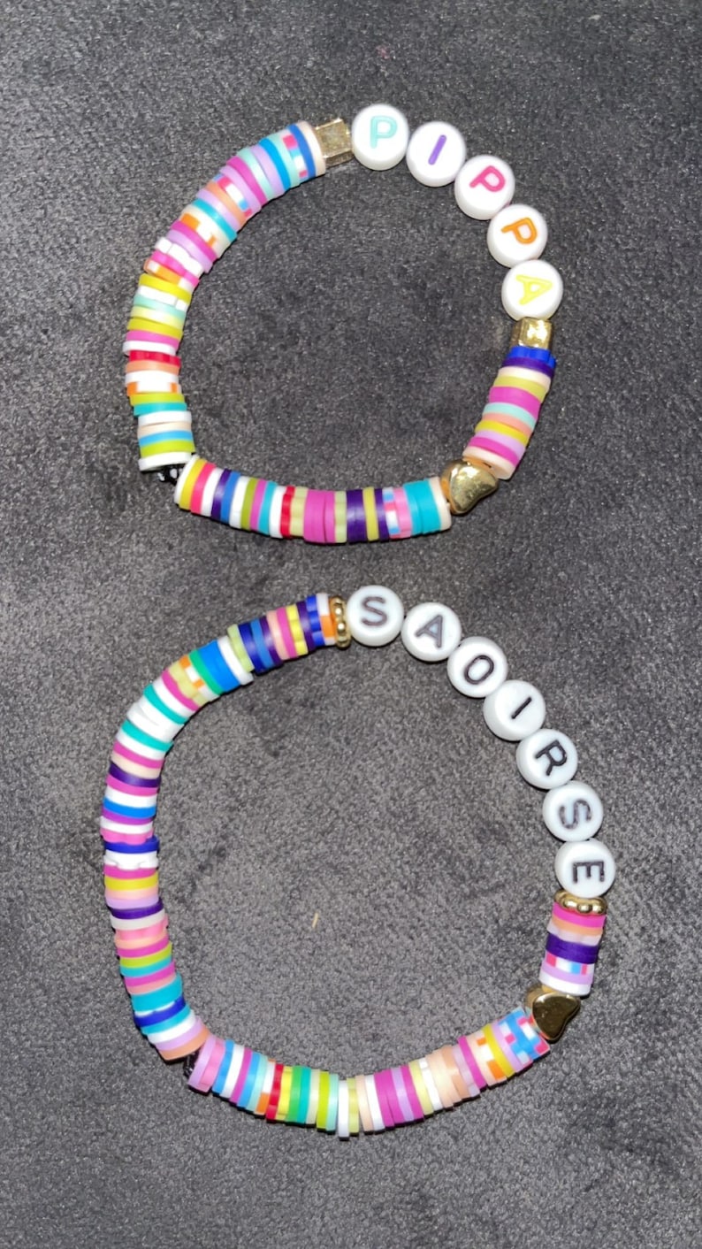 Child Personalised Bracelets Clay Bracelets Handmade Bracelets Irish Made Bracelets zdjęcie 5