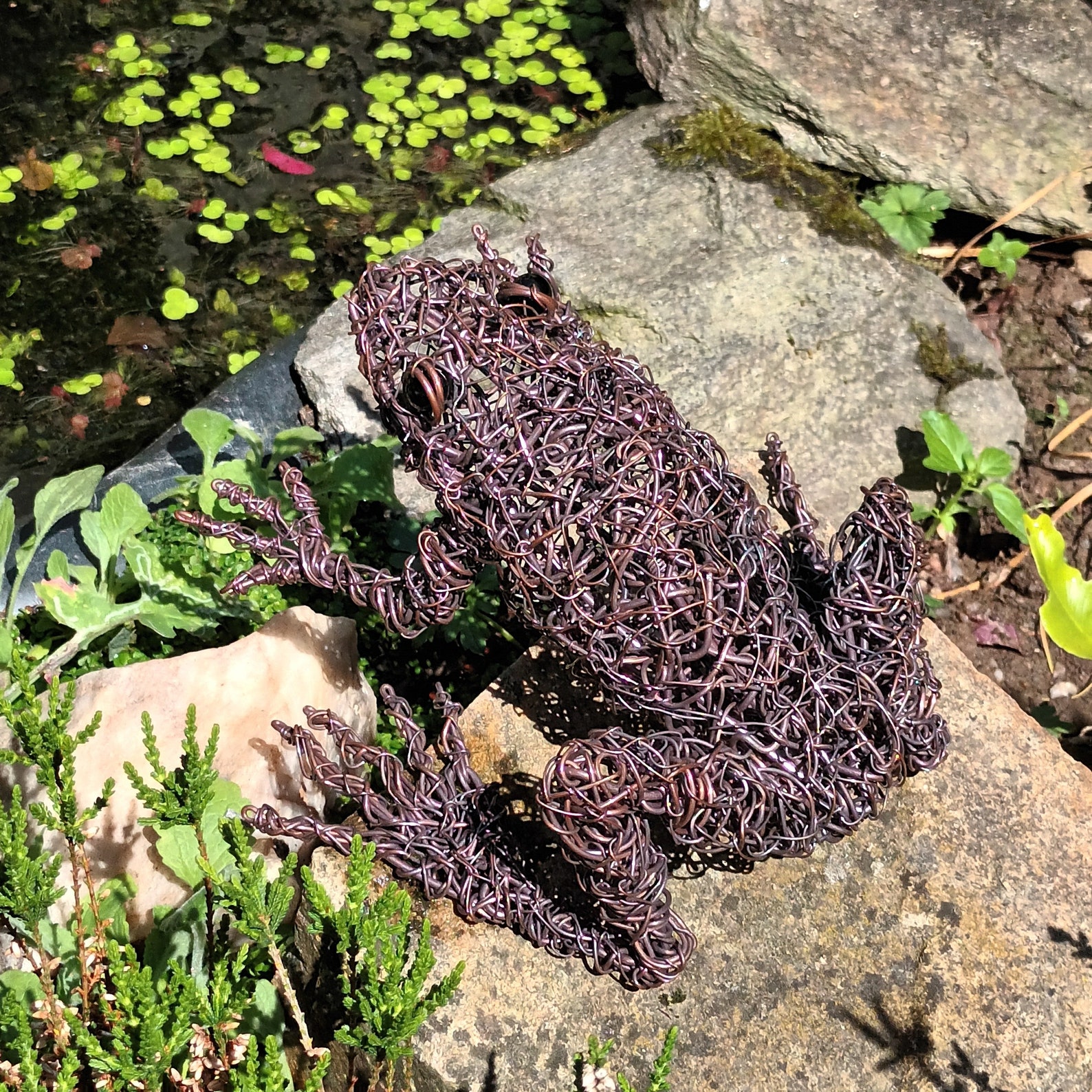 Wire Frog Pattern Wire Frog Garden Sculpture Copper Wire Frog Sculpture for Indoor or ...