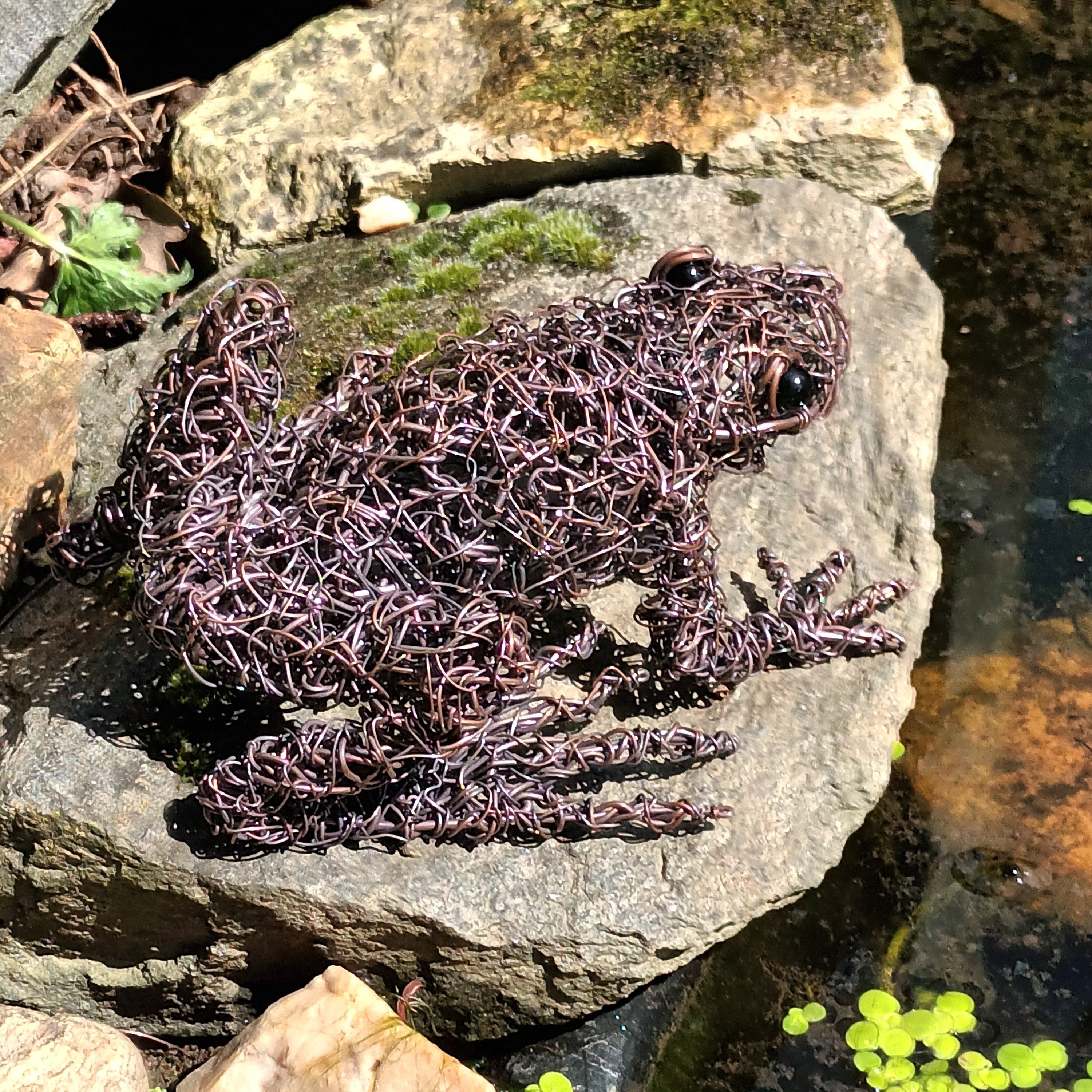 Wire Frog Pattern Wire Frog Garden Sculpture Copper Wire Frog Sculpture for Indoor or ...