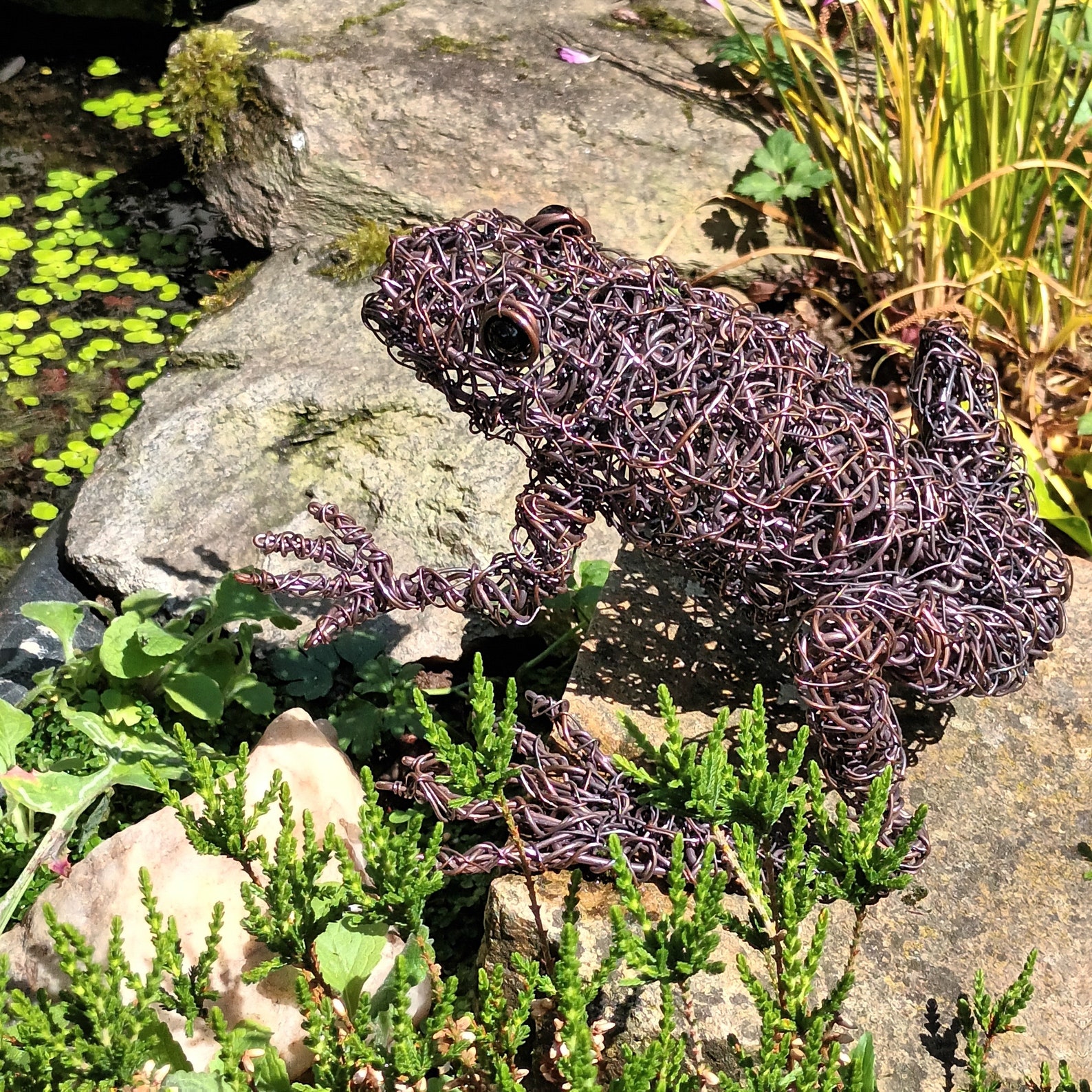 Wire Frog Pattern Wire Frog Garden Sculpture Copper Wire Frog Sculpture for Indoor or ...