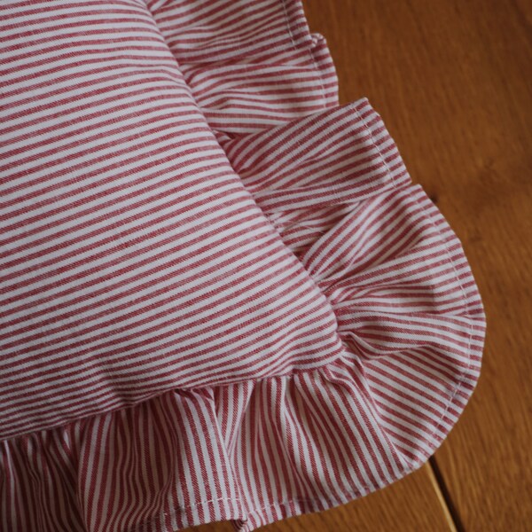Courtly Stripe Ruffle Throw Pillow main image 0