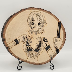 NAMI Anime/Manga Wood Burning, One Piece, w/stand