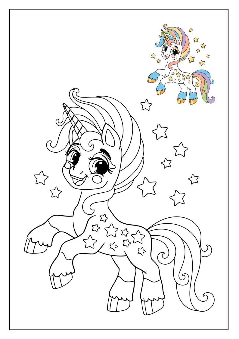 Unicorns Colouring Pages,colouring Pages Bundle PDF ,PNG Instant Print ...