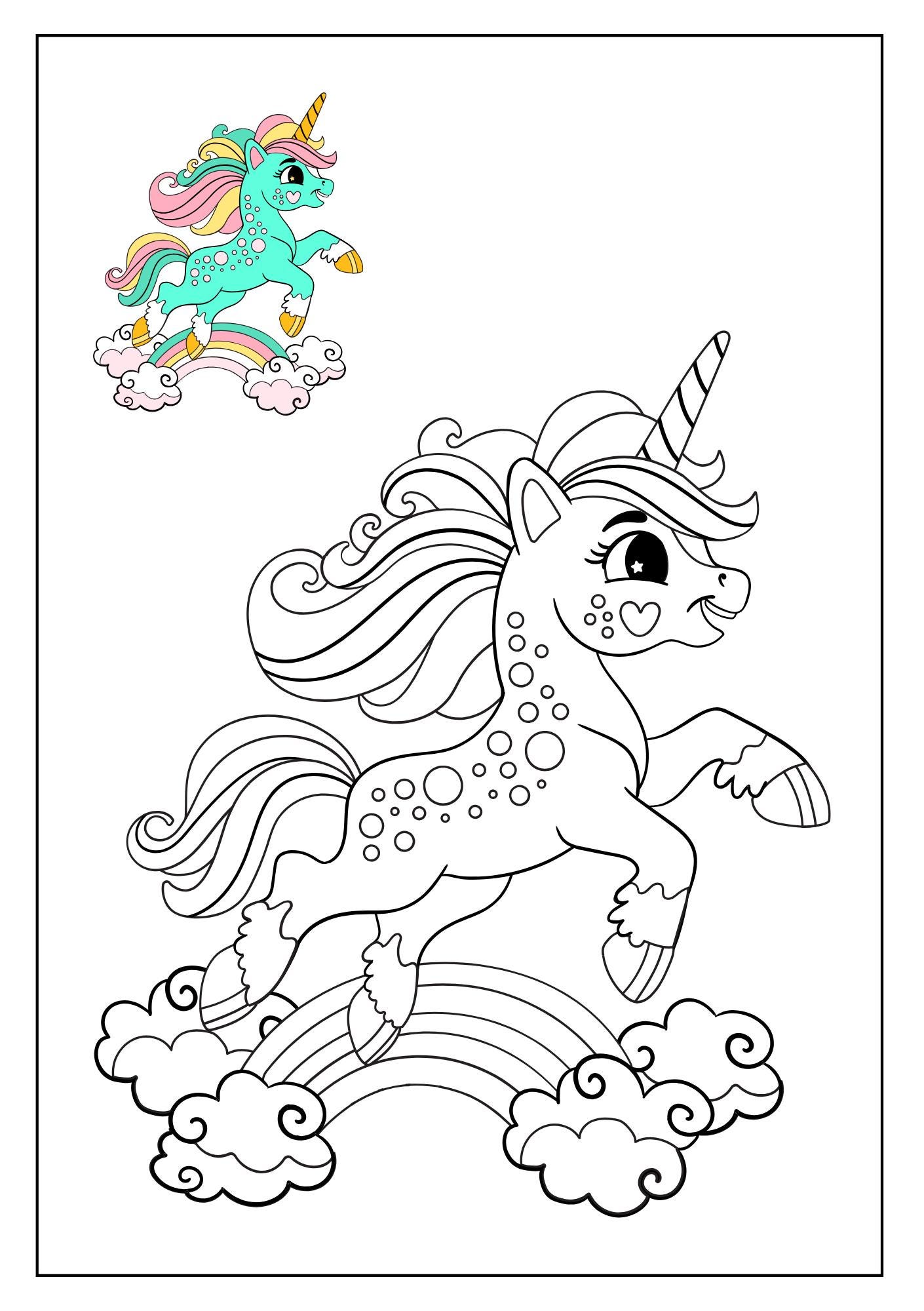 Unicorns Colouring Pages,colouring Pages Bundle PDF ,PNG Instant Print ...