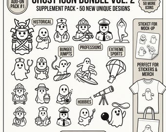 500 Ghost SVG Bundle, Halloween Floral, Trick-or-Treat Cricut Files (Digital Download)