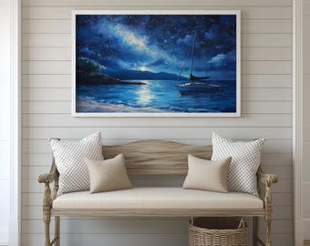Une peinture à l'huile envoûtante d'une nuit étoilée au-dessus d'une crique isolée d'Hawaï