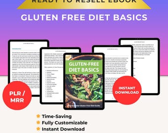 Libro electrónico, Derechos de reventa MRR, Producto digital, Negocios digitales, Cursos, Salud, Nutrición, Longevidad, Fundamentos de la dieta sin gluten