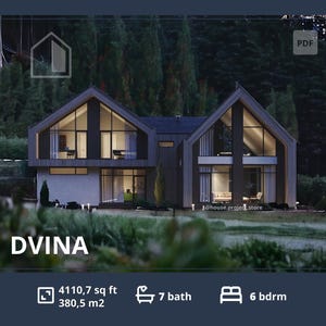 Barndominium floor plans with Loft 60x65, 2 story modern barn plans 6 Bedroom 6 Bath, Cottage plans 3900 sq.ft PDF download blueprint plans.