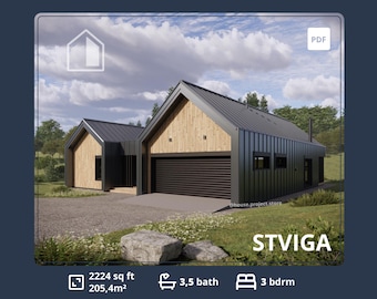 Barndominium Floor Plans: 3-4 Bedroom Farmhouse with Garage (PDF)
