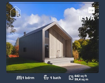 Tiny House Cabin Plans with Loft: ADU Barndominium Floor Plans (PDF)