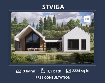 Modern Barndominium Floor Plans: 3 Bed, 2-Car Garage (PDF Blueprint)