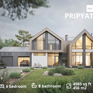 4000 sq.ft Plattegrond 70 x 50 huisplattegrond Barndominium Plattegronden Barndominium 6 slaapkamers Plattegronden Cottage Huis plattegronden Aangepaste huistekening PDF