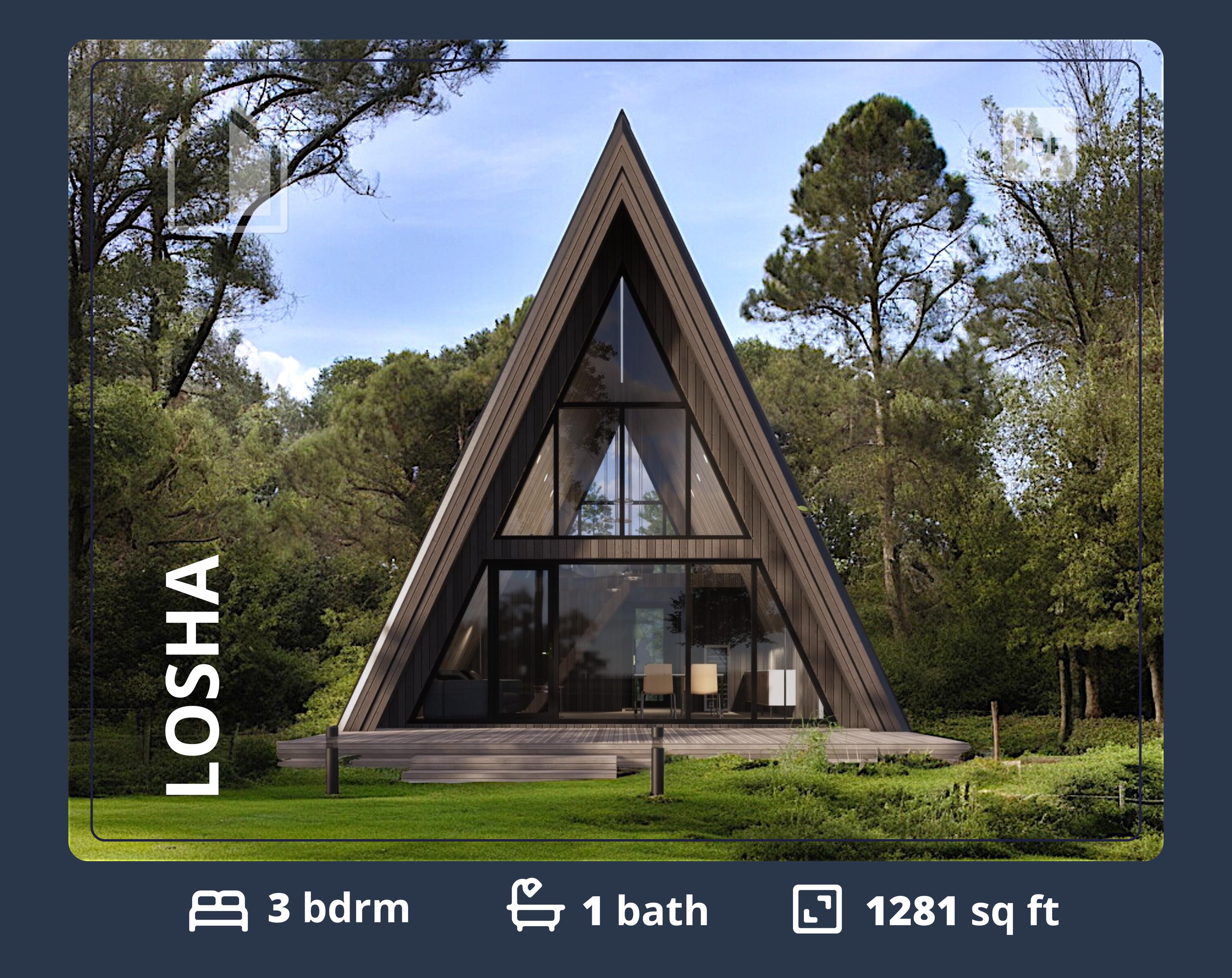 Barndominium Floor Plans: 2 Bedroom Modern Cabin With Loft (PDF) - Etsy, image size:3000x2380