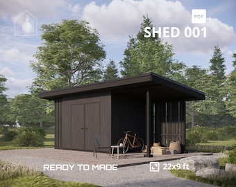 DIY SHED Plans for 10x20 with firewood storage, Garden Shed Woodworking, Storage shed build plans, PDF blueprint