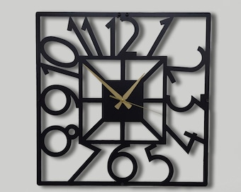 Handmade Metal Square Wall Clock: Silent Modern Design