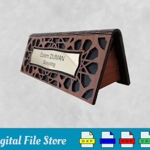 Laser Cut Desk Nameplate SVG Files: Wood Vector Plans (Digital Download)