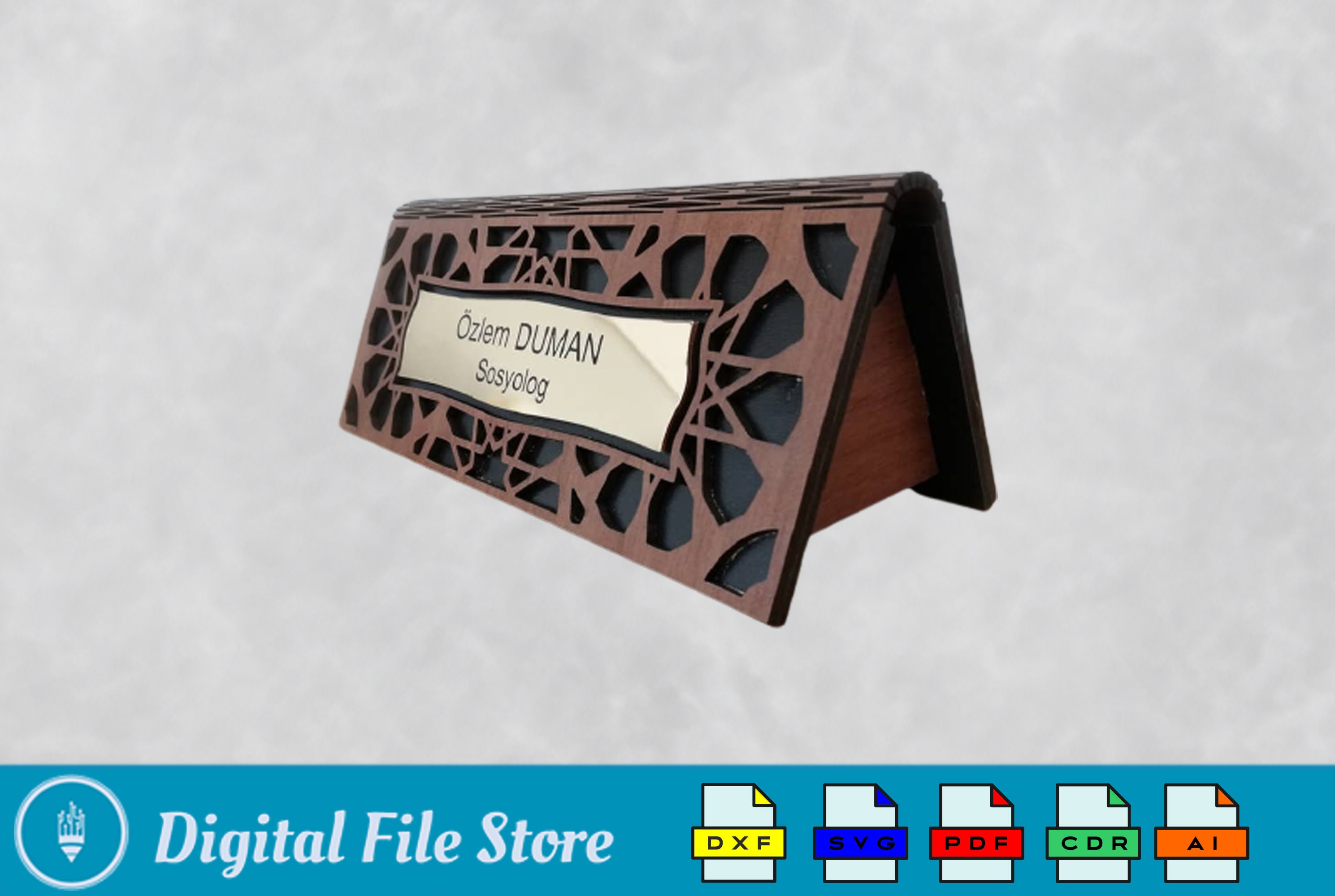 Laser Cut Desk Nameplates Svg Files, Vector Files for Wood Laser