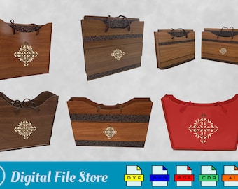 Wooden Bag Laser Cut Files: 3 Sizes, Handbag SVG, DXF (Digital Download)